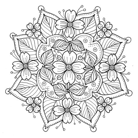 470x470 Dogwood Mandala To Color Wallpaper
