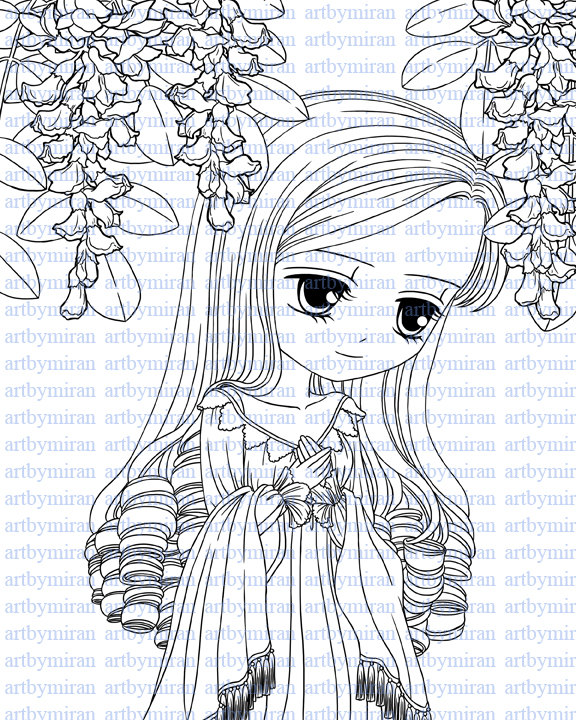 576x720 Digital Stamps Missing You34 Digi Stamp Big Eye Doll