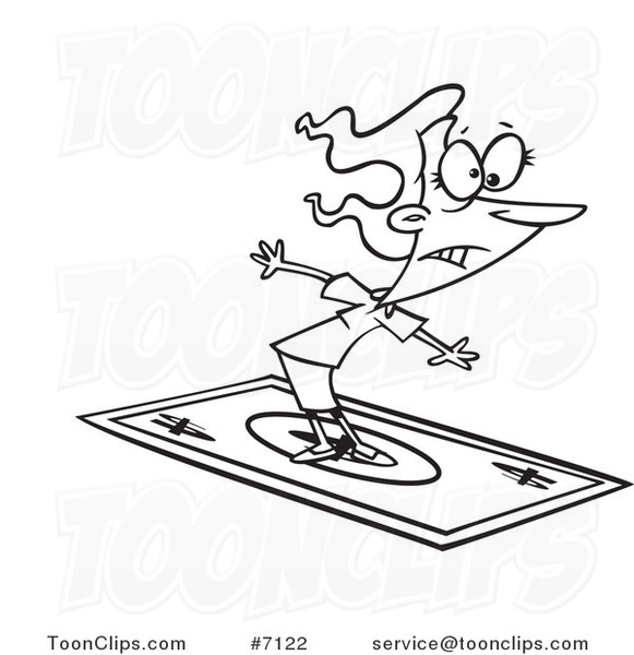 581x600 Cartoon Black And White Line Drawing Of A Rich Business Woman