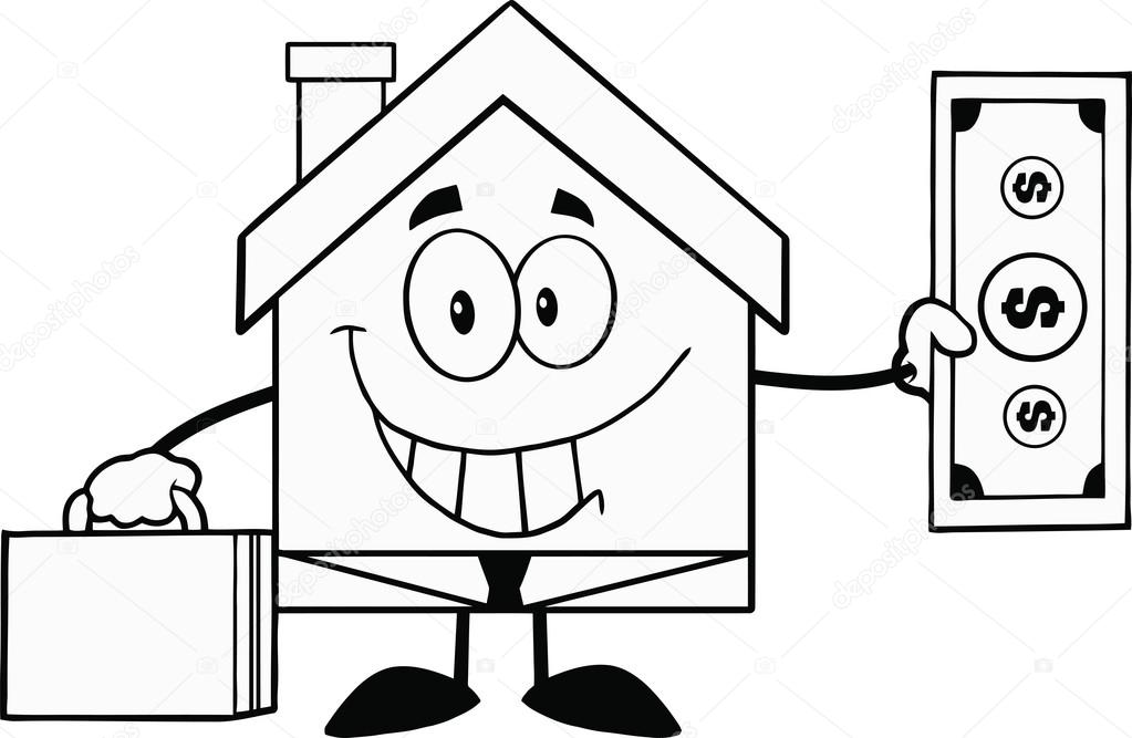 1023x667 Black And White House Businessman Carrying A Briefcase And Showing