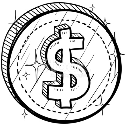 440x440 Dollar Sign On Coin Sketch Stock Vector