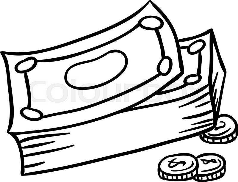 800x612 Dollar Doodle , Vector Illustration On A White Background Stock