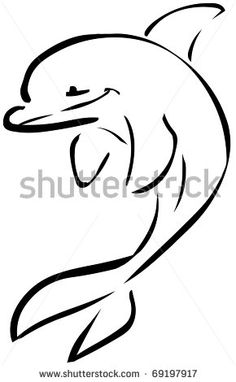 236x382 Drawn Dolphin Line Drawing