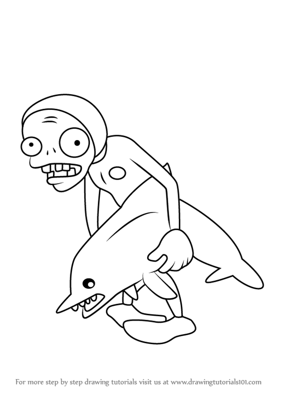 565x800 Learn How To Draw Dolphin Rider Zombie From Plants Vs. Zombies