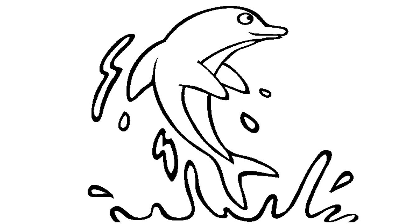 1280x720 Coloring Pages How To Draw A Dolphin Drawing Pictures
