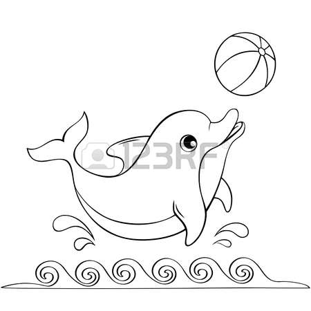 450x450 Drawn Dolphin Black And White