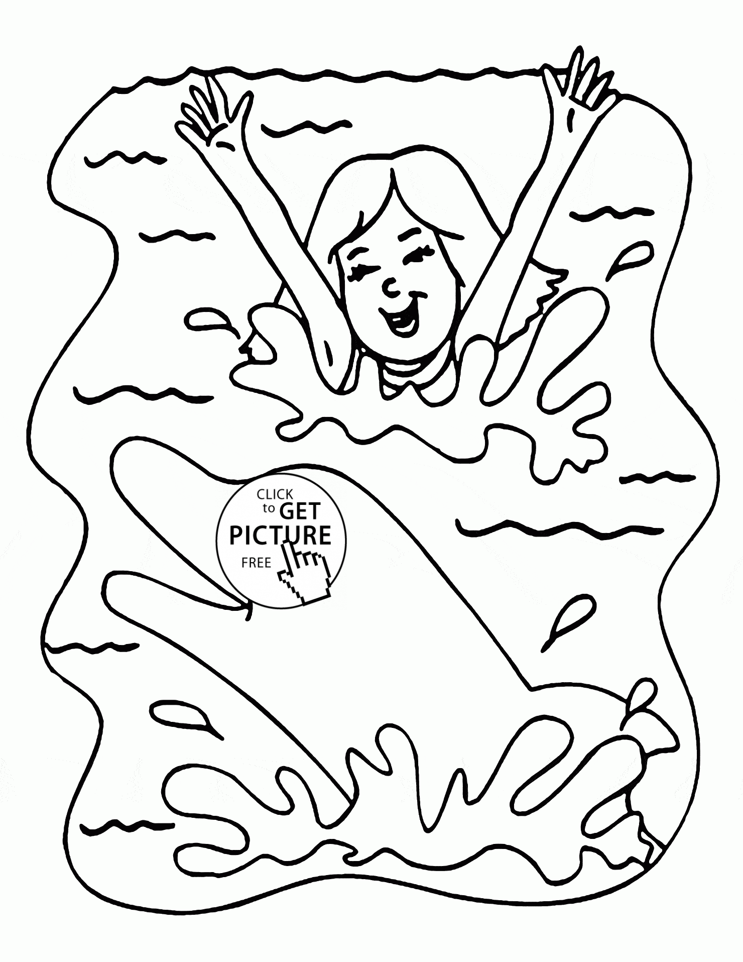 1480x1915 Girl And Dolphin In Summer Coloring Page For Kids, Seasons