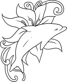 236x289 Dolphin The Fish Was Playing In In A Sea Of Flowers Coloring Pages
