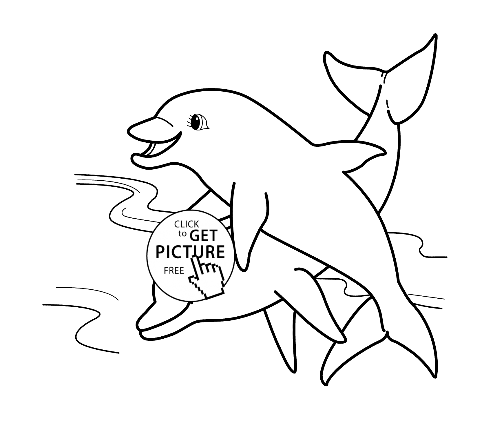 1740x1483 Drawn Dolphin Sea Animal