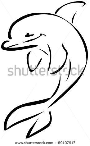 290x470 Dolphin Draw Isolated On Withe Background By Leda D, Via