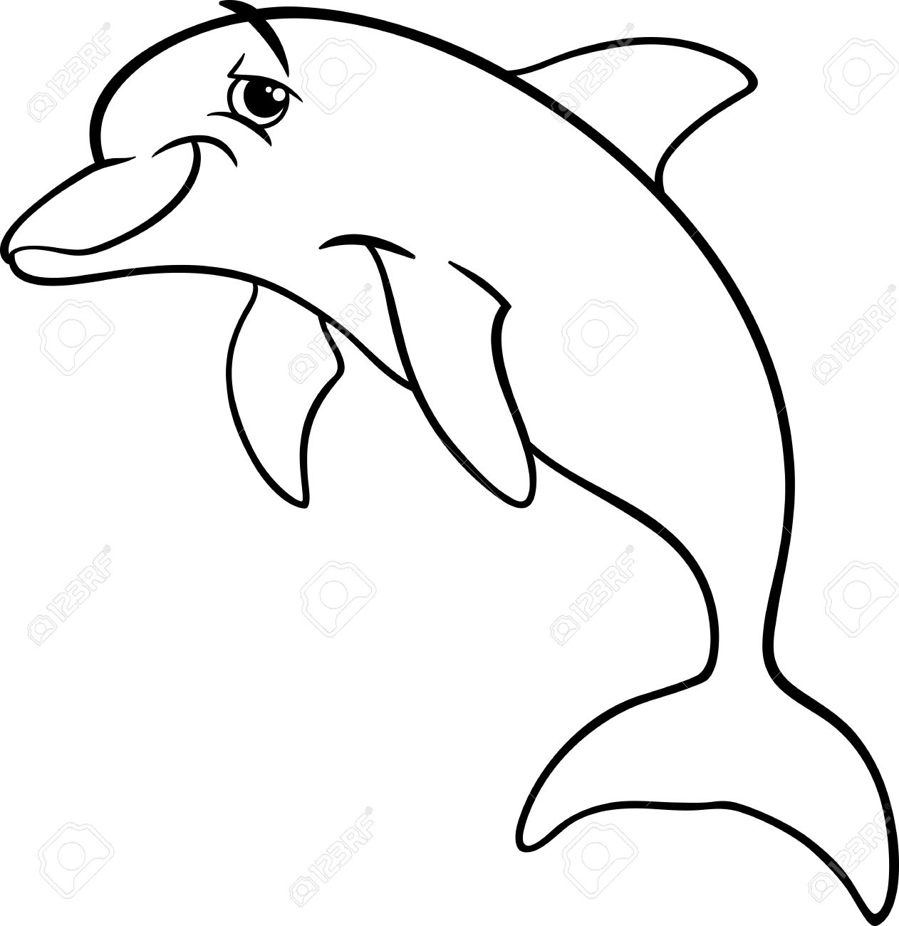 1262x1300 Drawn Dolphin Sea Animal