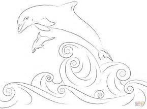 289x215 Jumping Dolphins With Ball Coloring Page
