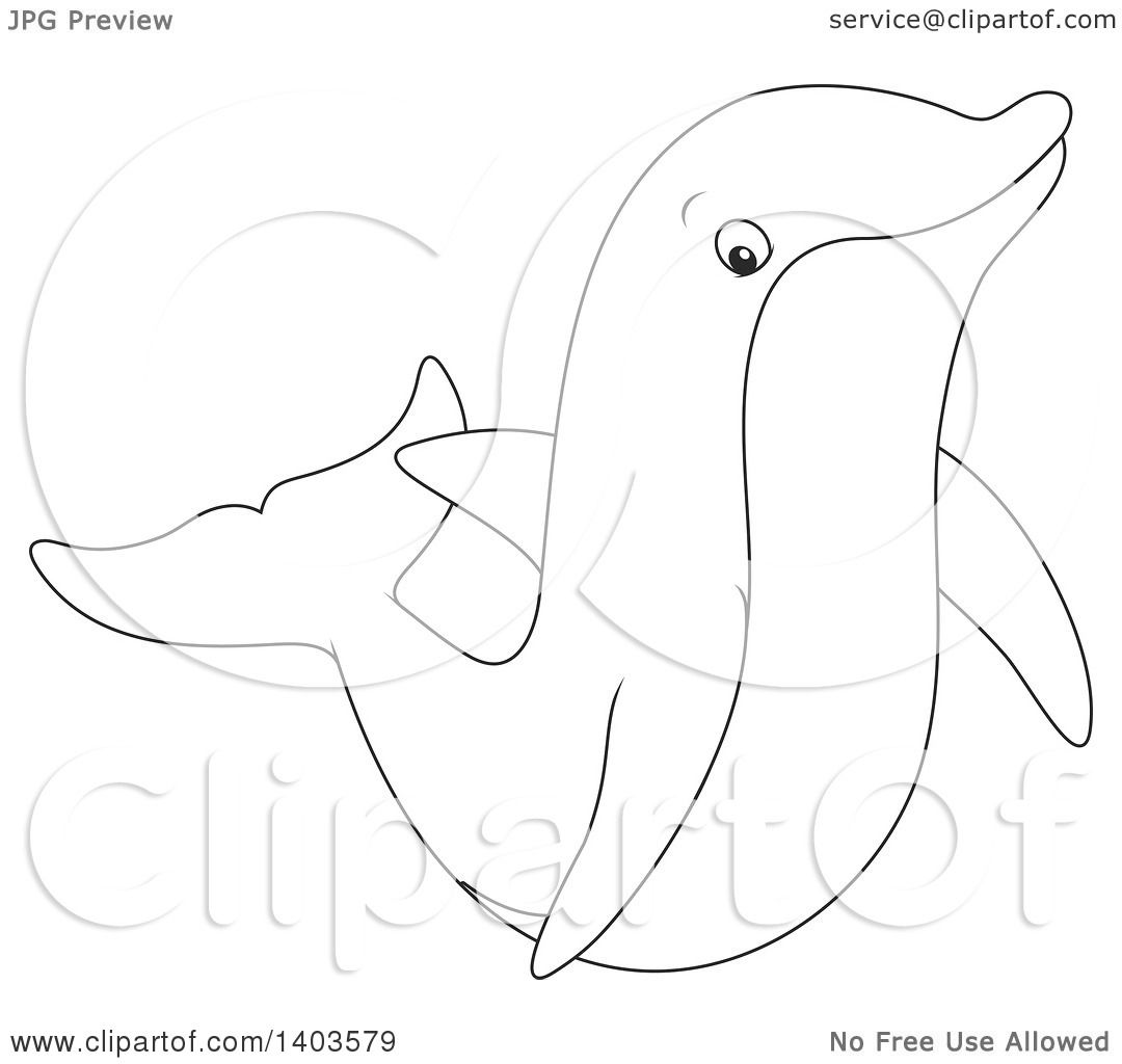1080x1024 Clipart Of A Black And White Lineart Dolphin Swimming Or Jumping