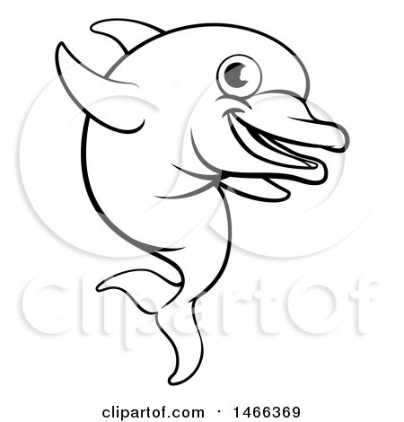 450x470 Clipart Of A Cute Happy Dolphin Jumping And Playing With A Ball