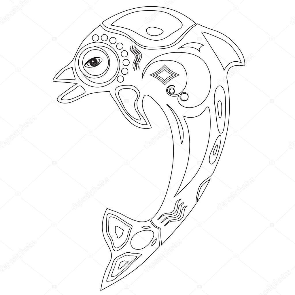 1024x1024 Dolphin Coloring Page Stock Photo Smk0473