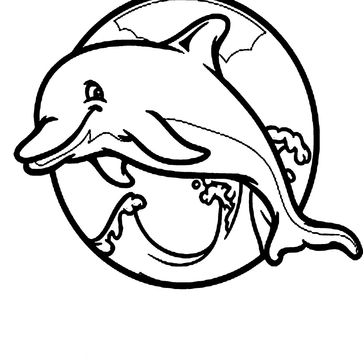 1224x1224 Dolphin Printable Coloring Pages For Kids Animals Print Out