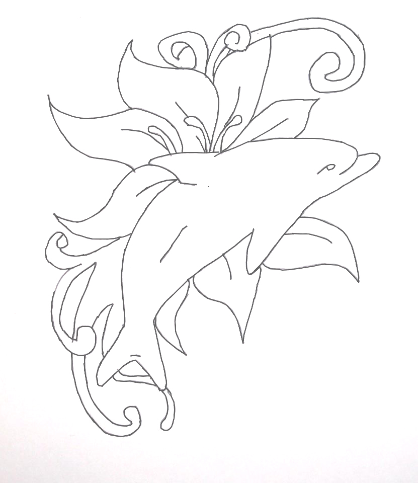 831x960 Black And White Dolphin By Bluemoon124