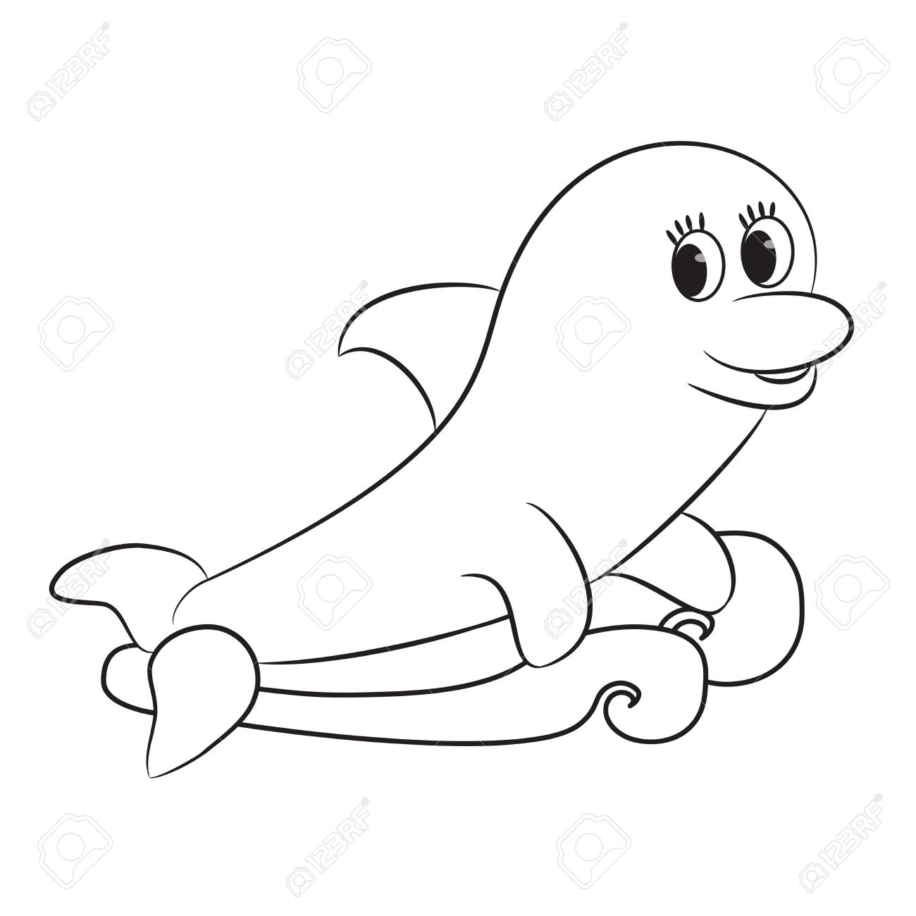 1300x1300 Dolphin Cartoon Drawing Simple Dolphin Drawing How To Draw Love