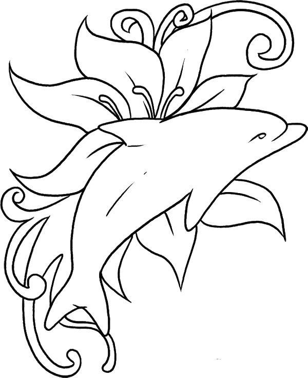 600x736 Fancy Coloring Pages Of Dolphins 32 For Image With Coloring Pages