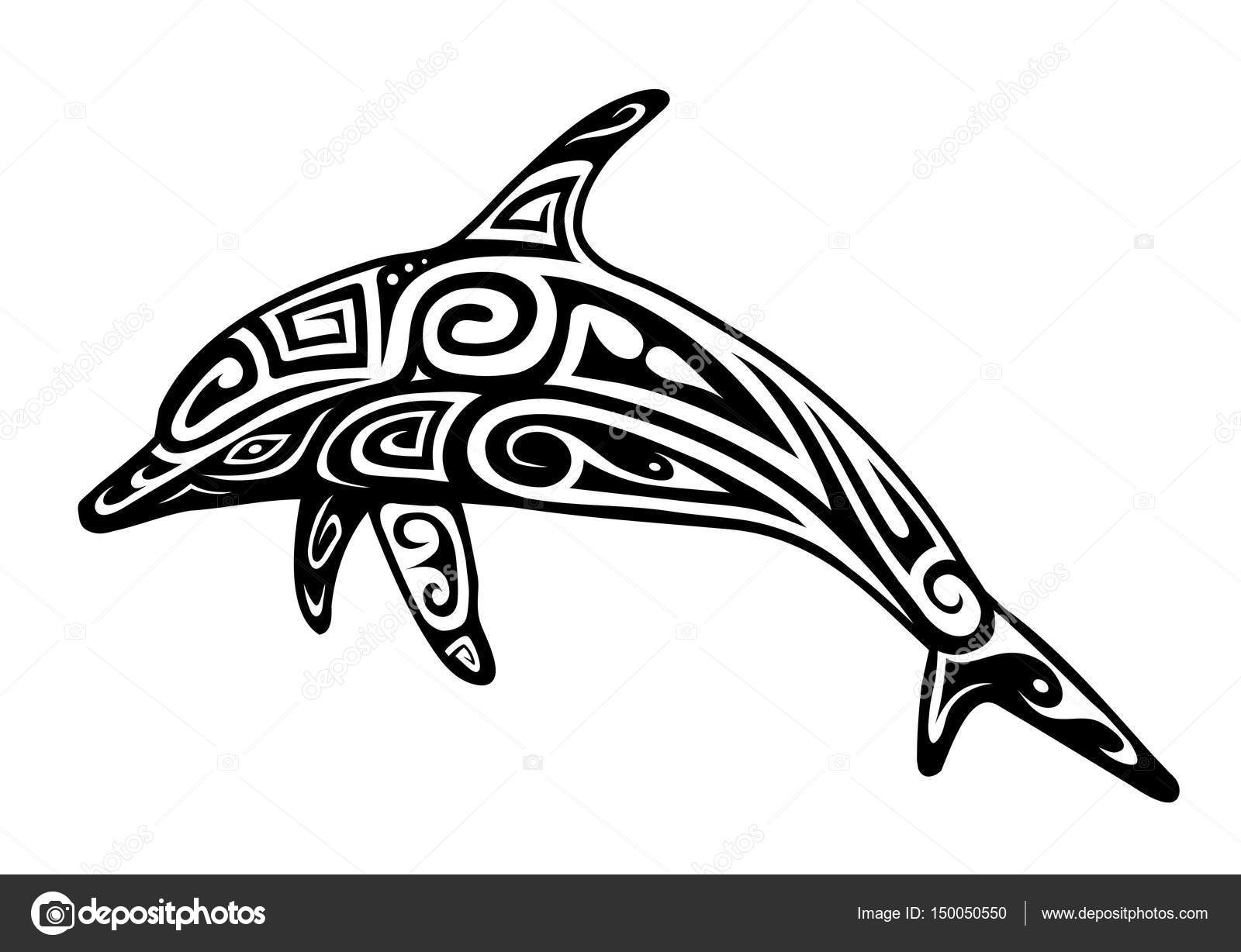 1600x1228 Dolphin Tattoo Shape Stock Vector Akv Lv