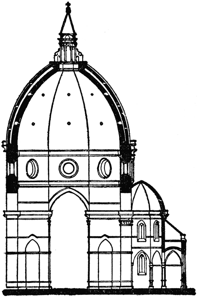 680x1024 Section Of The Dome Of Duomo, Florence Clipart Etc
