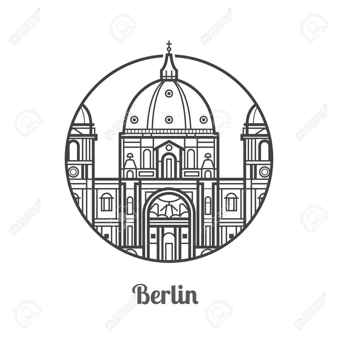 1300x1300 Travel Berlin Icon. Dome Cathedral Is One Of The Famous Landmarks