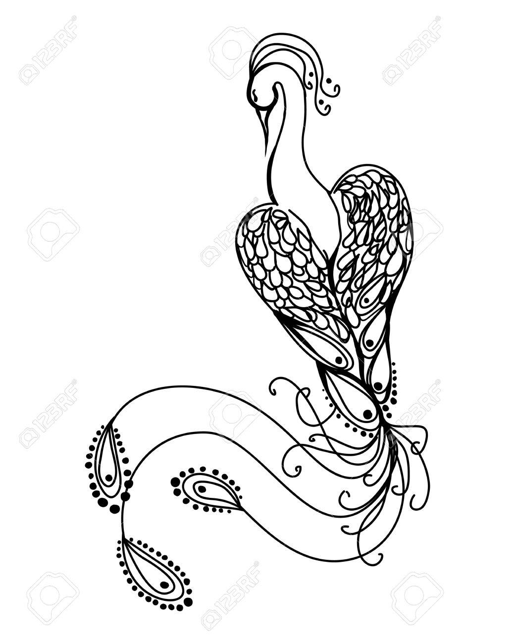 1040x1300 A Graphical Sketch Of The Bird. Black And White (Chess, Dominoes