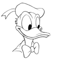 250x250 Donald Duck Drawing, Pencil, Sketch, Colorful, Realistic Art