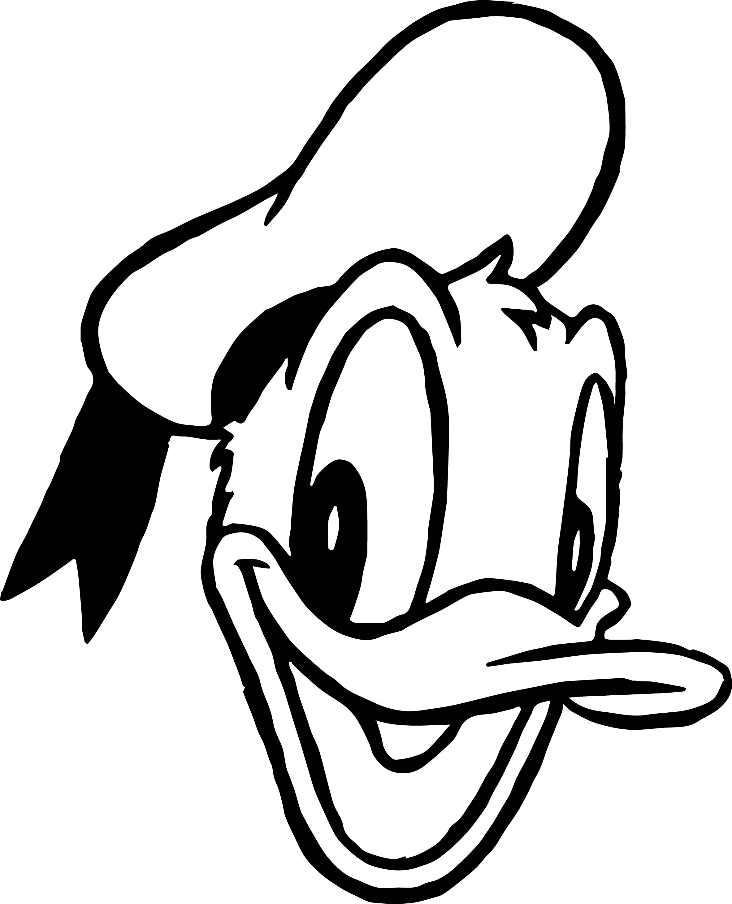 2365x2920 Donald Duck Face Cute Coloring Page Wecoloringpage