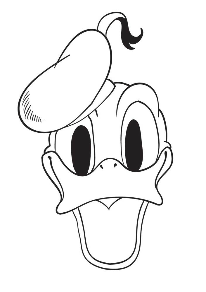 705x997 Free Disney Cartoon Donald Duck Face Coloring Pages To Print