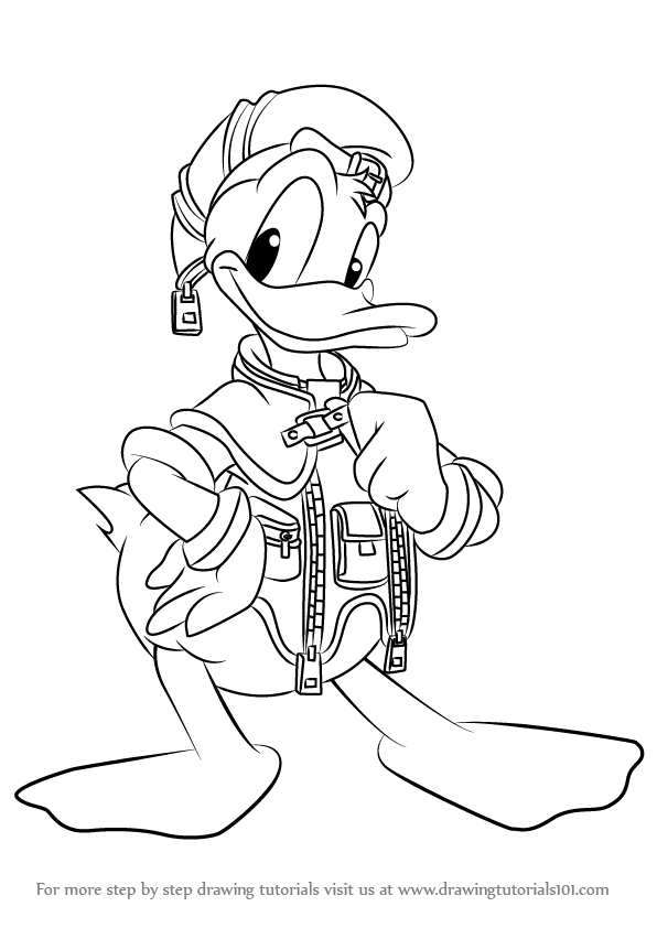596x842 Learn How To Draw Donald Duck From Kingdom Hearts (Kingdom Hearts