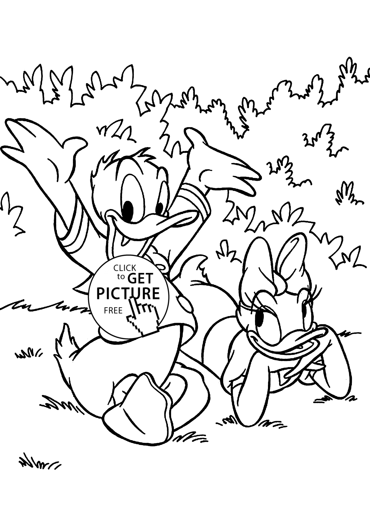 1483x2079 Donald Duck And Daisy Coloring Pages For Kids, Printable Free