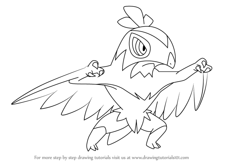 800x566 Learn How To Draw Hawlucha From Pokemon (Pokemon) Step By Step