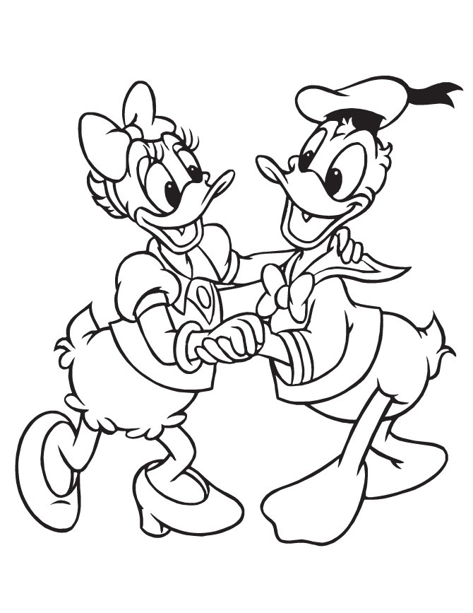 670x867 Dancing Disney Donald Duck Coloring Pages For Kids Best Coloring