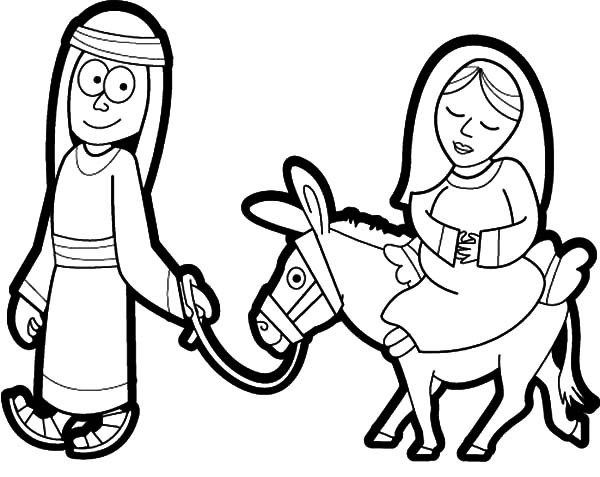 600x477 Cartoon Picture Mary And The Donkey Coloring Pages Best Place