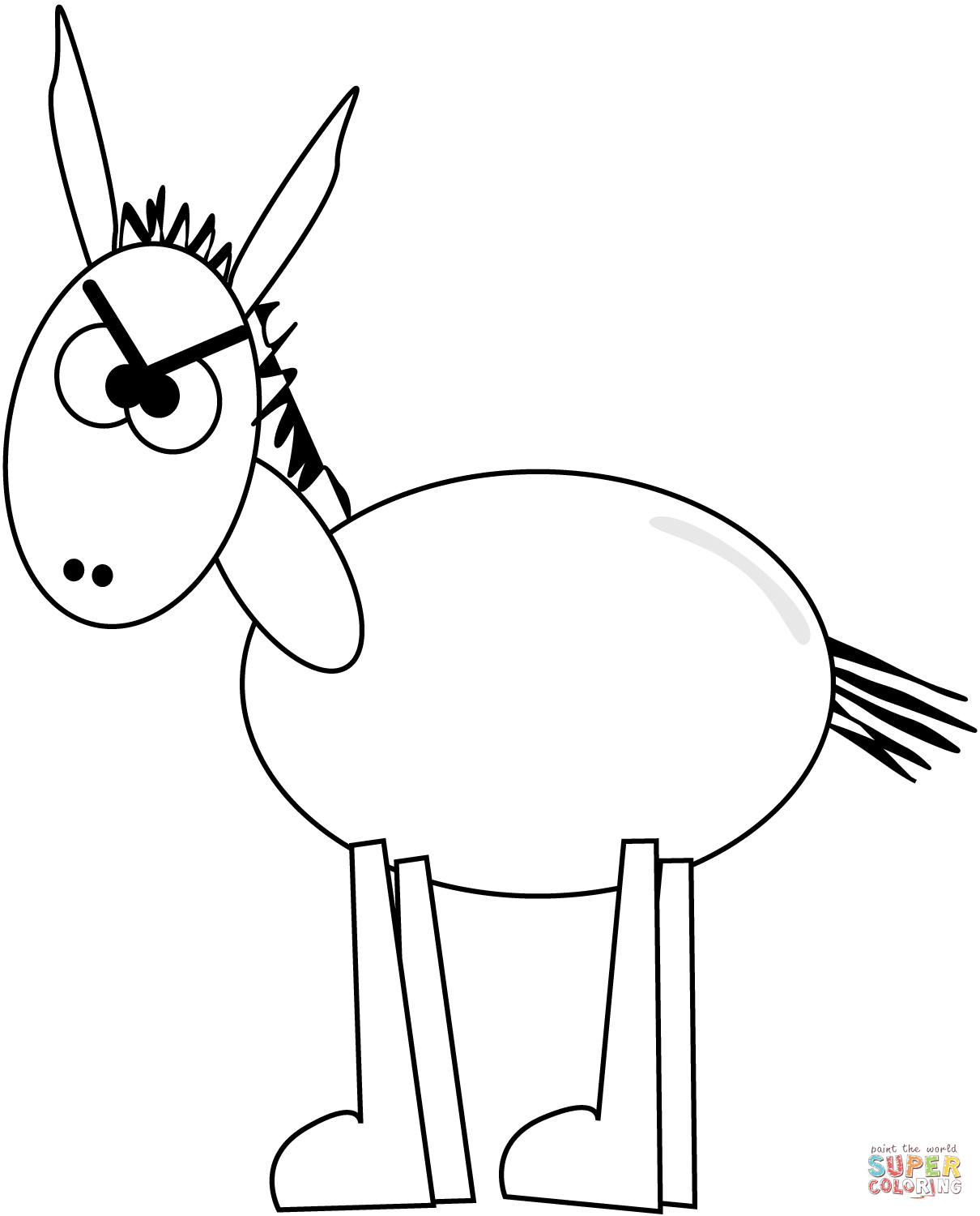 1210x1500 Simple Cartoon Donkey Coloring Page Free Printable Coloring Pages