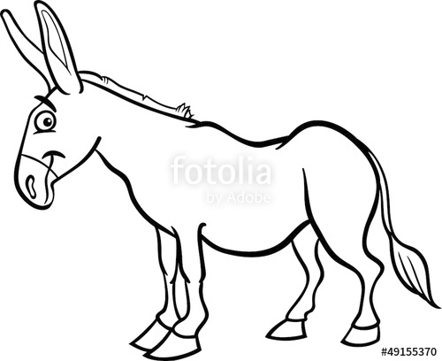 500x408 Farm Donkey Cartoon For Coloring Book Stock Image And Royalty