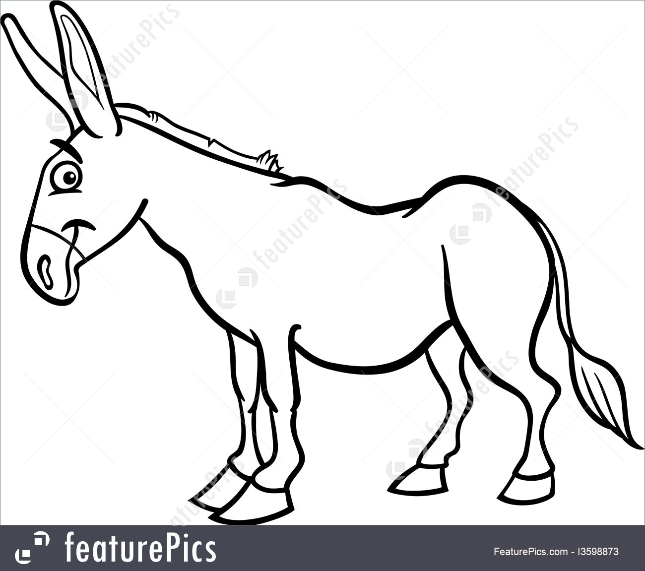1300x1151 Animals Farm Donkey Cartoon For Coloring Book