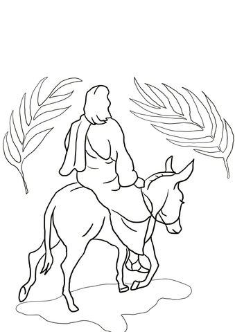 339x480 Jesus Riding On A Donkey Coloring Page Free Printable Coloring Pages