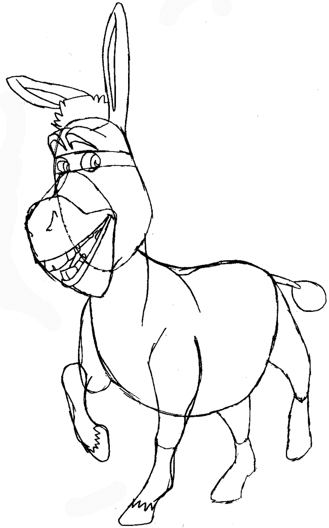 650x1041 Step 8 Drawing Donkey From Shrek Easy Steps Lesson How To Draw