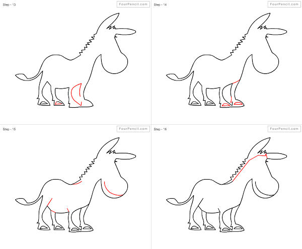 600x495 Fpencil How To Draw Donkey For Kids Step By Step