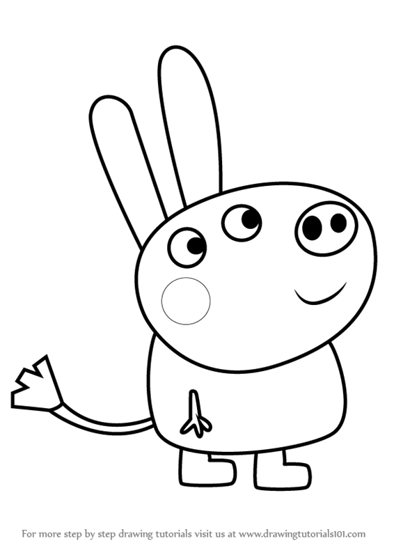 566x800 Learn How To Draw Didier Donkey From Peppa Pig (Peppa Pig) Step By