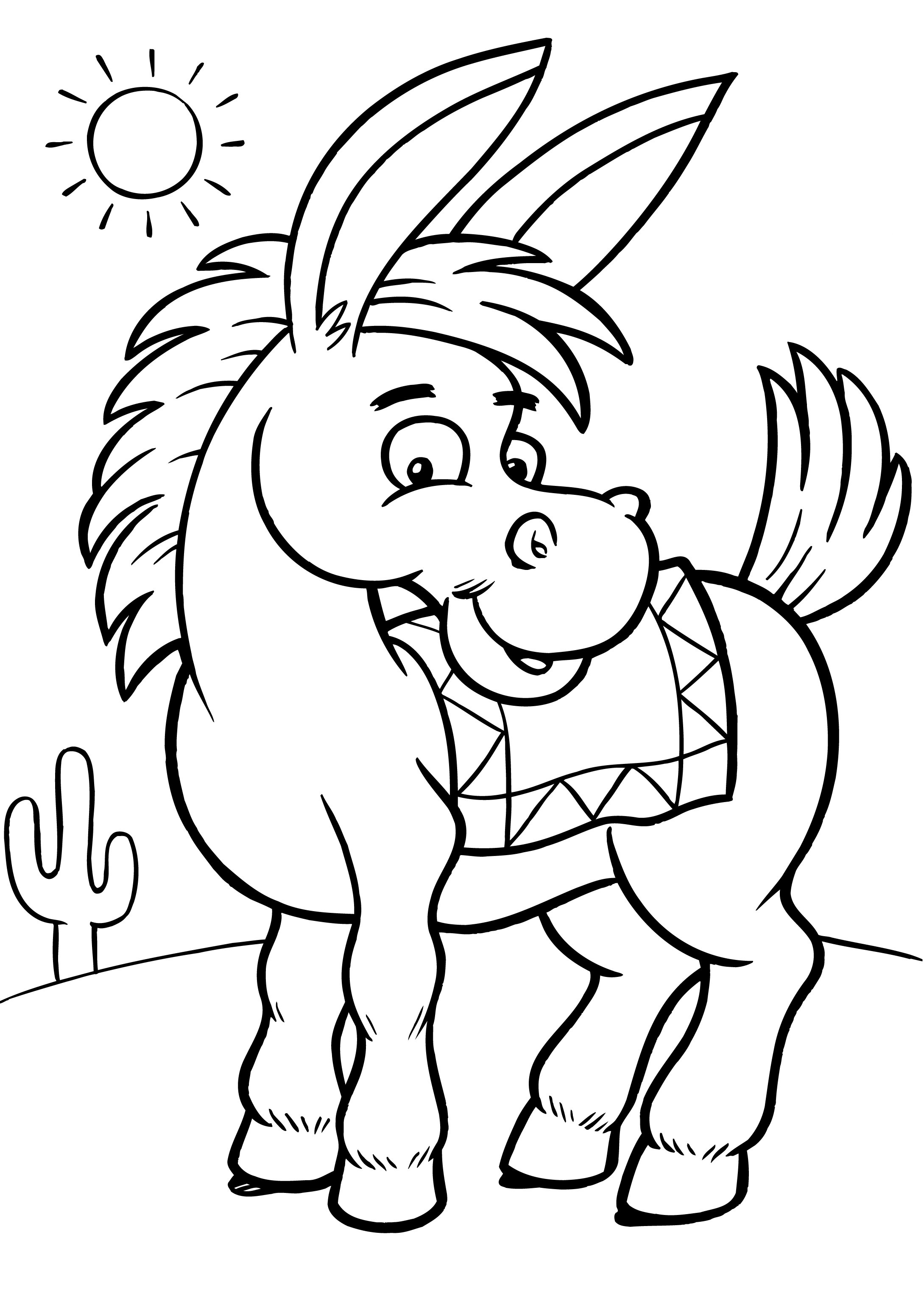 2179x3101 Donkey Coloring Pages Free In Pretty Draw Image 4 Page