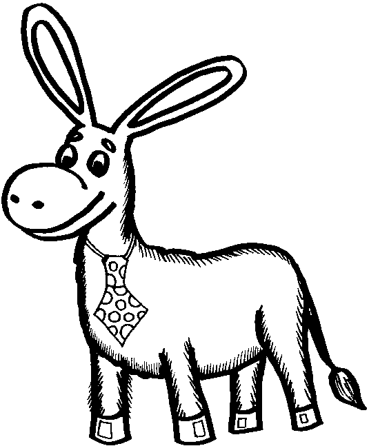 535x647 Donkey. Outline Drawing For Print. Printable Picture.