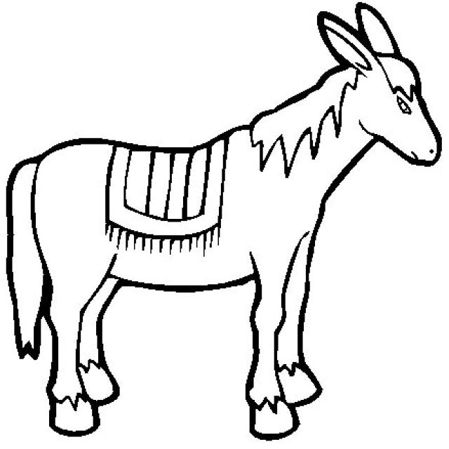 640x640 Donkey Coloring Page