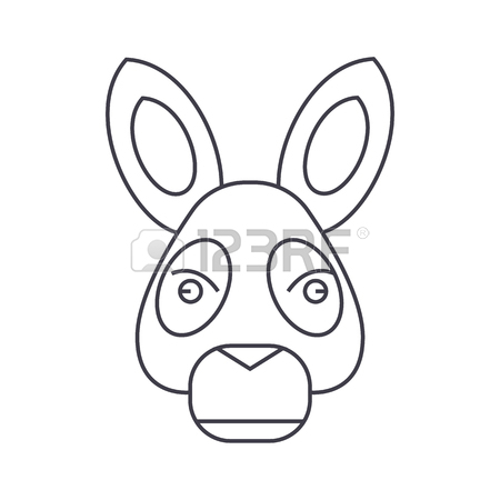 450x450 Donkey Head Vector Line Icon Illustration On White Background