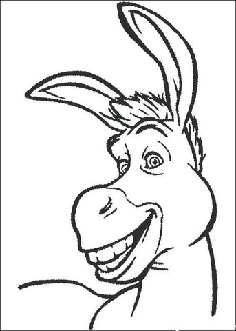 343x480 Smiling Donkey Coloring Page Free Printable Coloring Pages