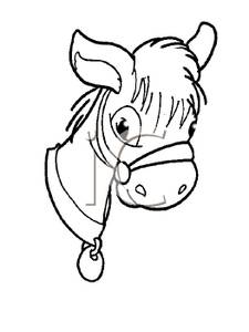 225x300 Image Coloring Page Of A Donkey's Head