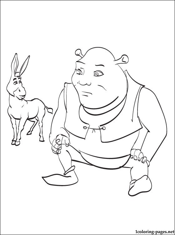 560x750 Sad Shrek And Donkey Line Drawing Coloring Pages