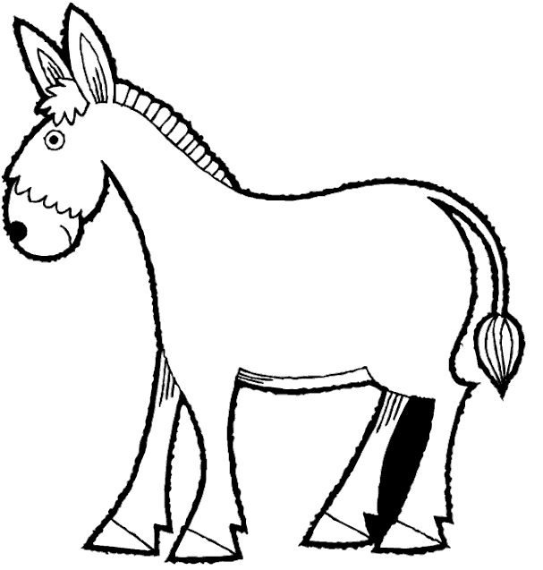 607x637 Free Donkey Printable Coloring Pages For Preschool